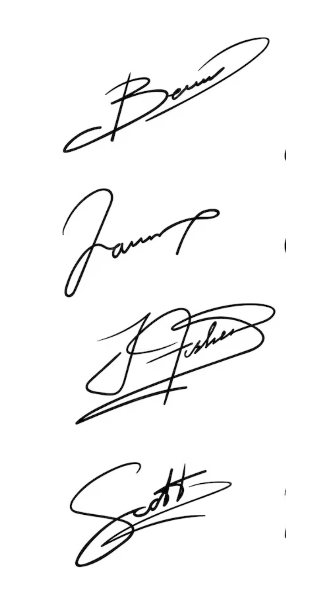 Mais exemplos de assinaturas comerciais