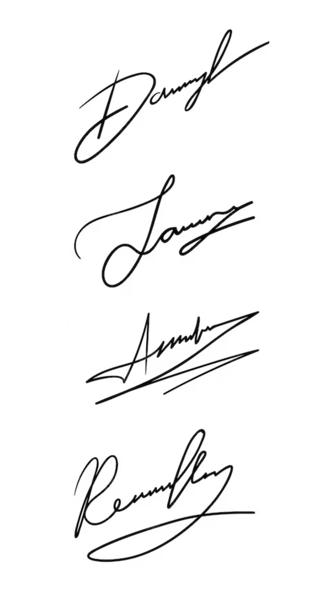 Exemplos adicionais de assinaturas comerciais