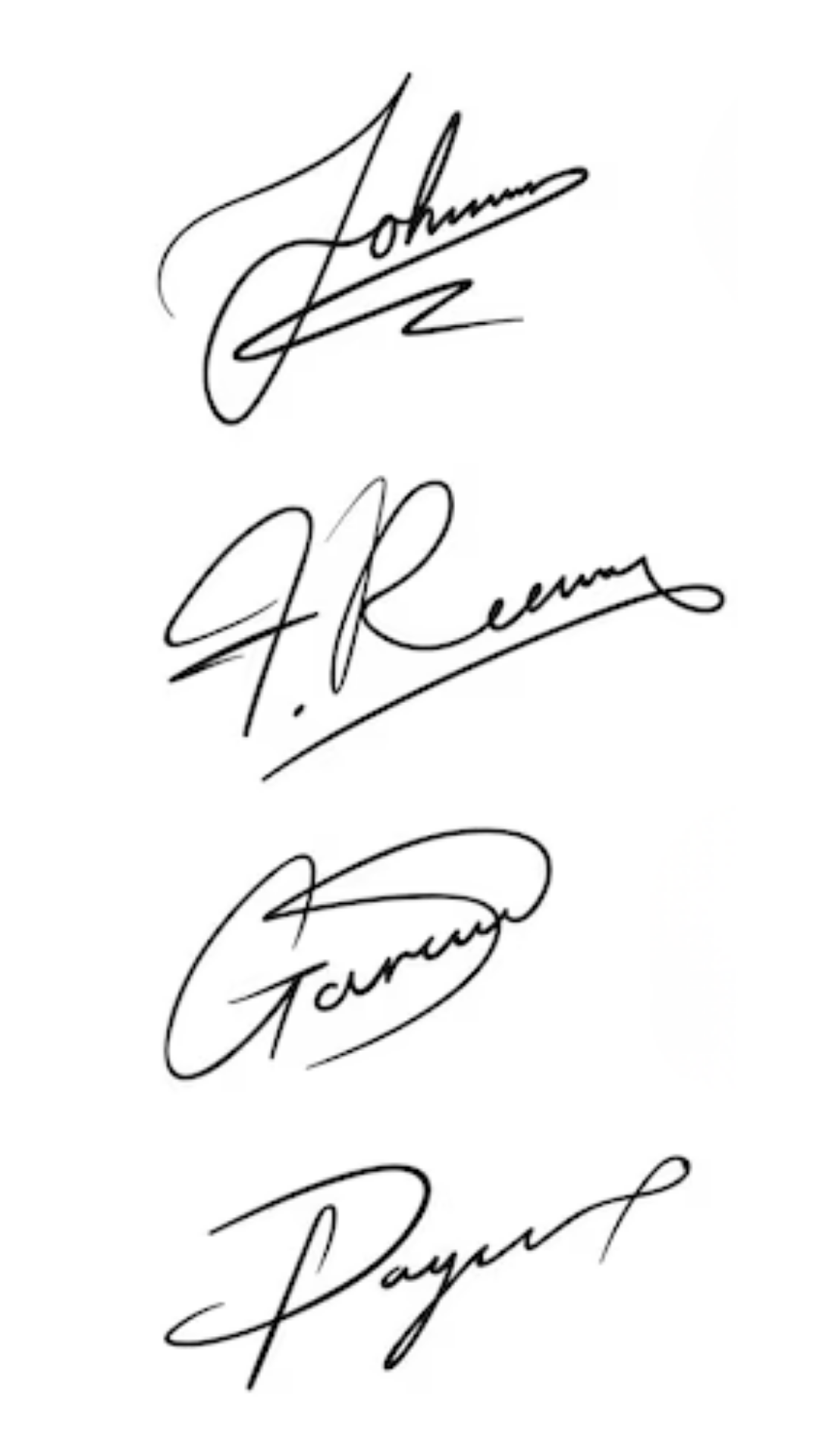 Exemplos de assinaturas autografadas estilo 2
